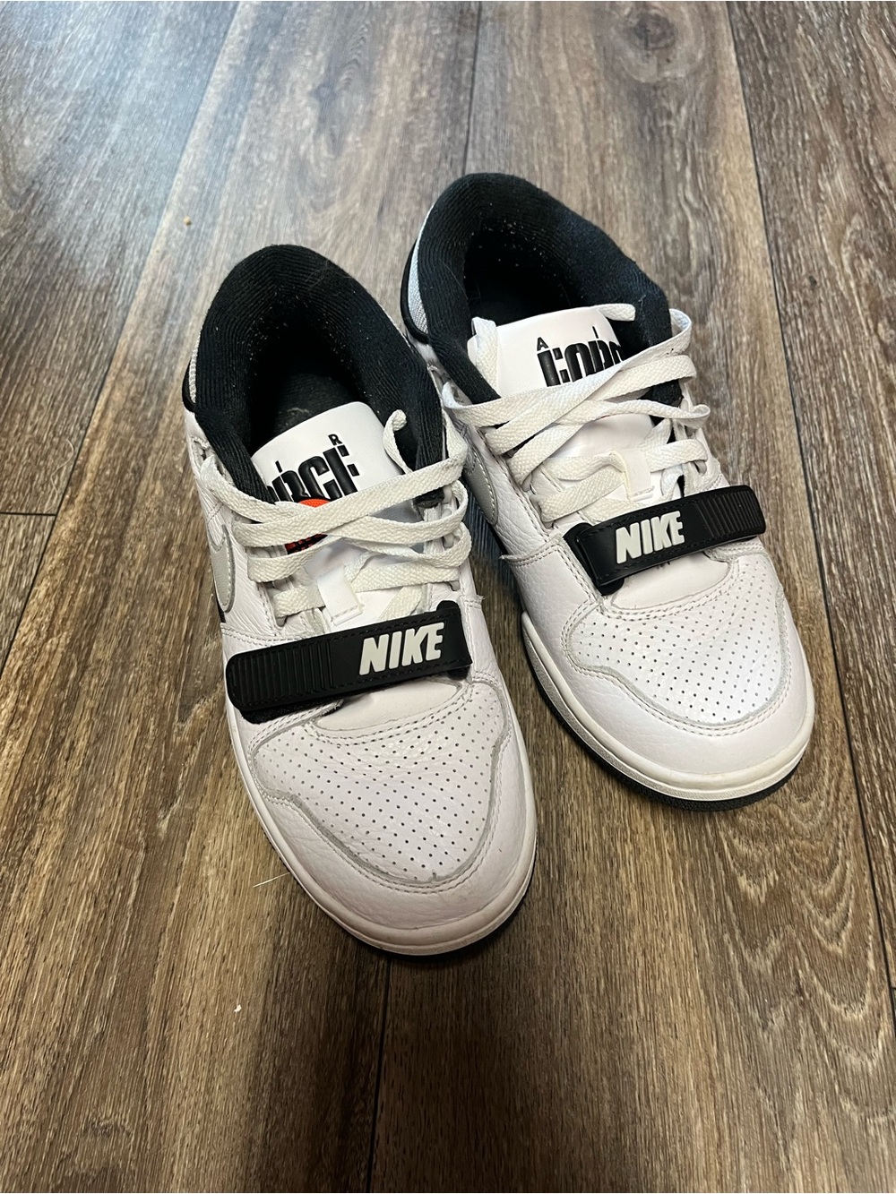Nike White and Black Low-Top Air Force One Shoes - Men’s 5 or Women’s 6.5
